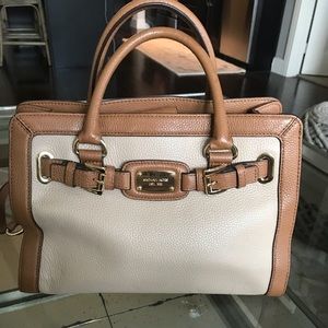 Tan and Brown Leather Michael Kors Purse